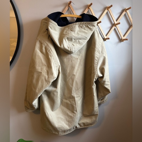 Vintage Woolrich Wool Jacket Womens Size Large Beige Hooded - Picture 2 of 4